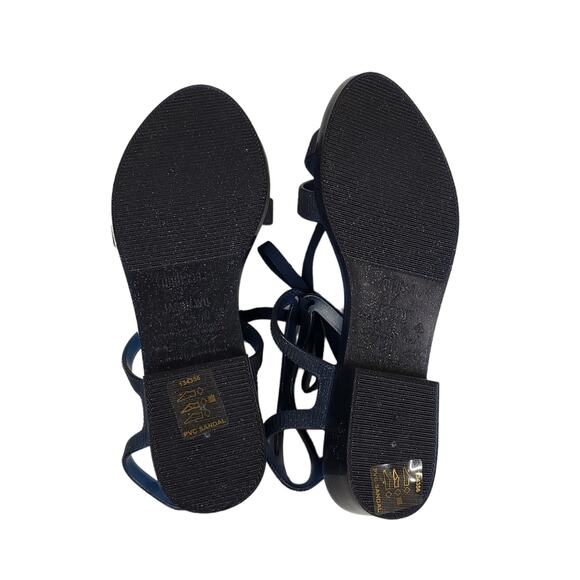 Melissa x Jason Wu Womens 9 Ophelia Low Sandal in Dark Blue Glitter NEW - Picture 11 of 12